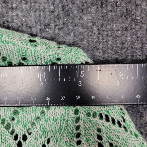 NWT TALBOTS PLUS Green Herringbone Open Knit Linen 3/4 Sleeve Sweater SIZE X - Picture 6 of 11